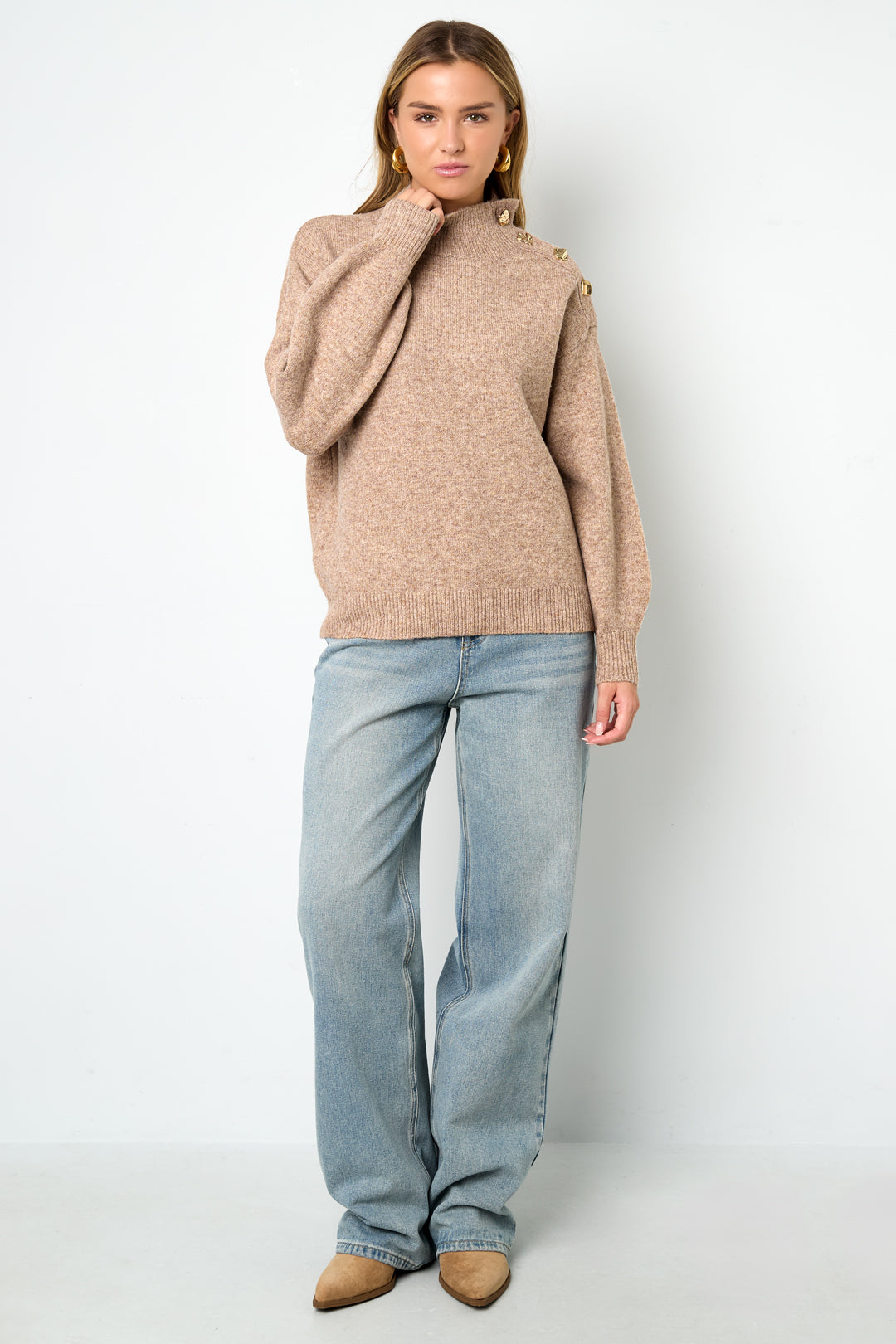 Maglione Donna in Fibra di Poliestere Intrecciata Stile Casual Colore Puro