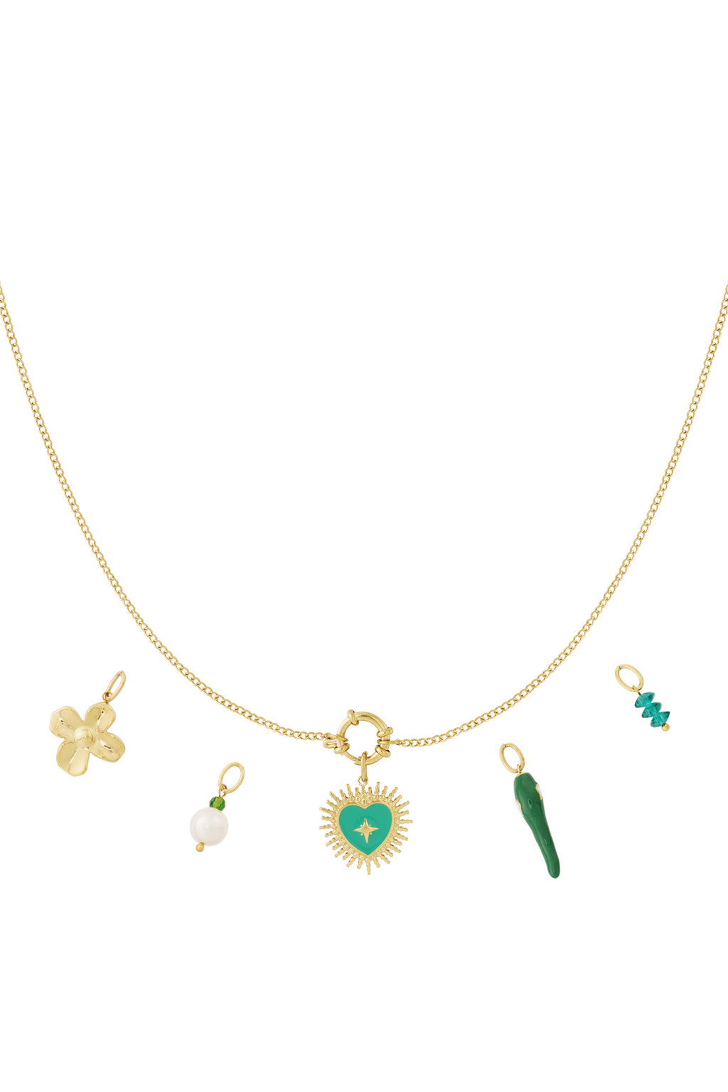 Collana fai da te con cuore verde