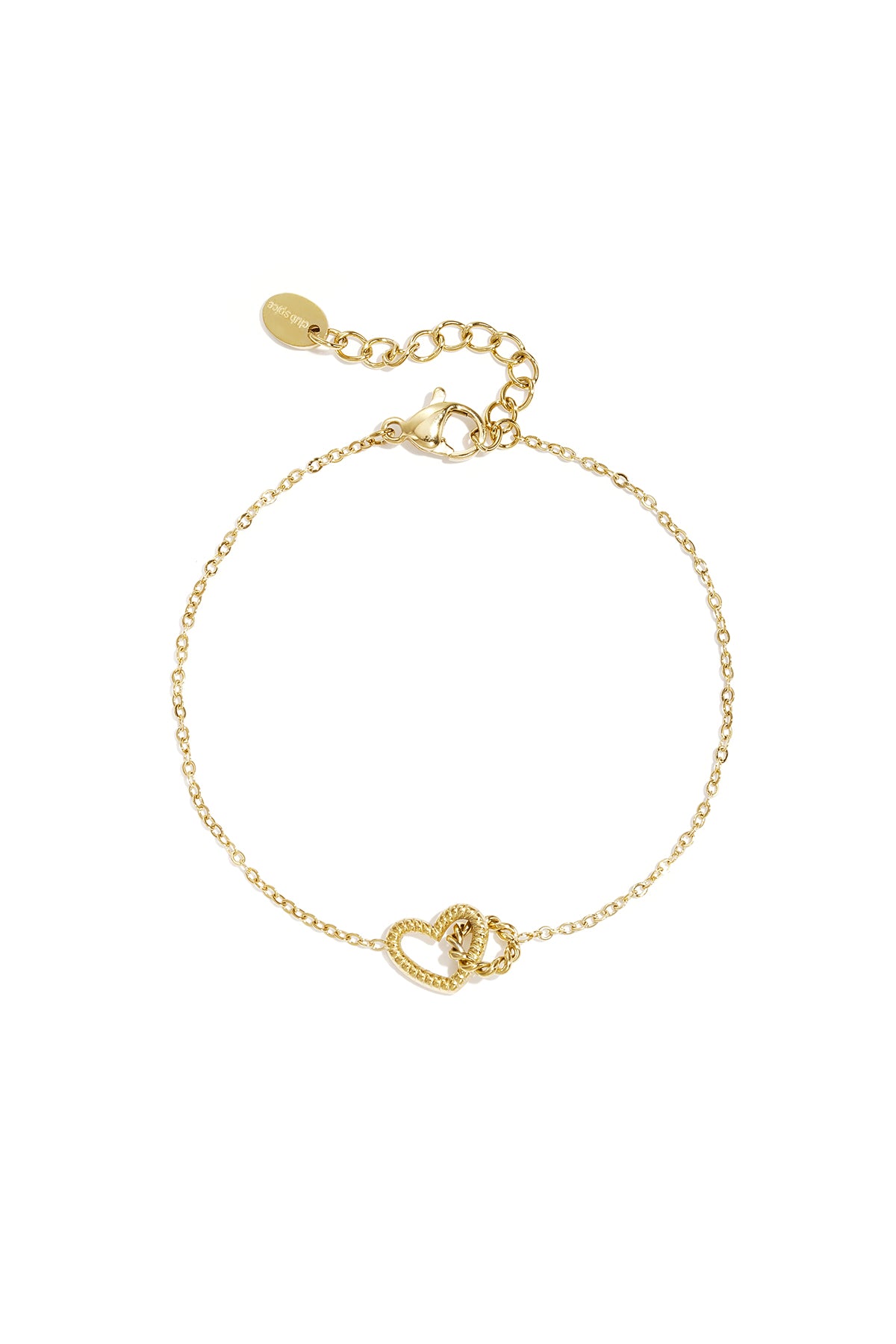 Bracciale con ciondolo a forma di cuore unito