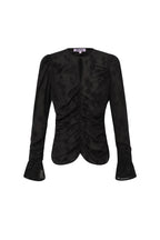 Poliestere Donna Maglia a Manica Lunga Design Arricciato