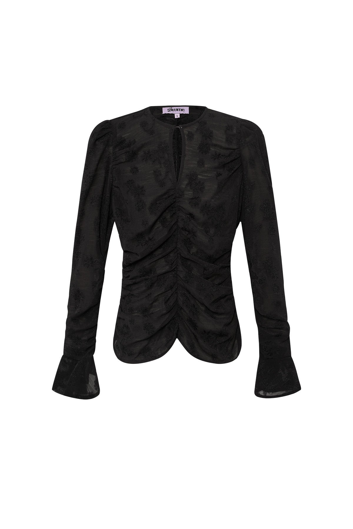 Poliestere Donna Maglia a Manica Lunga Design Arricciato