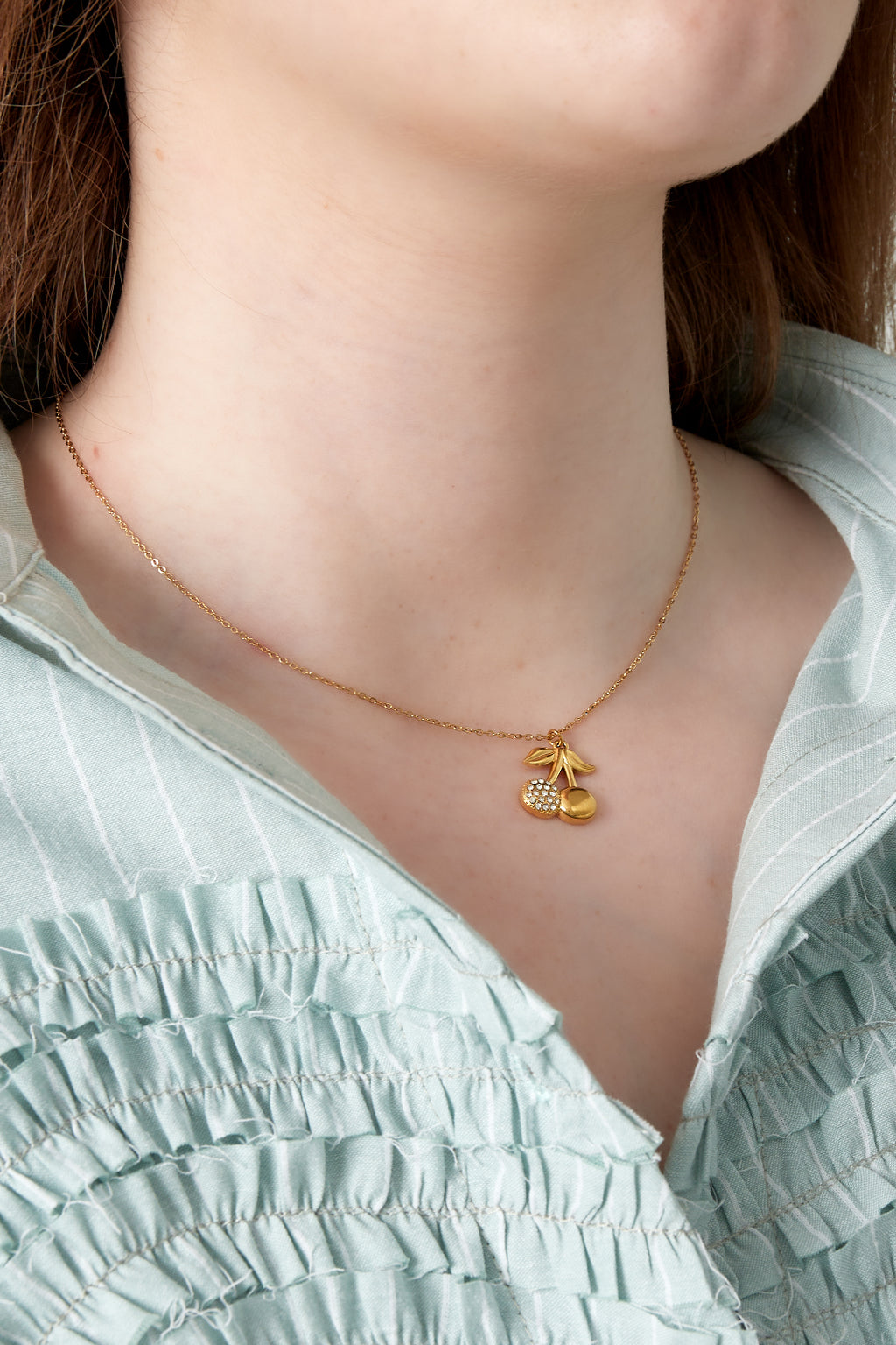 Collana con ciliegie glitterate