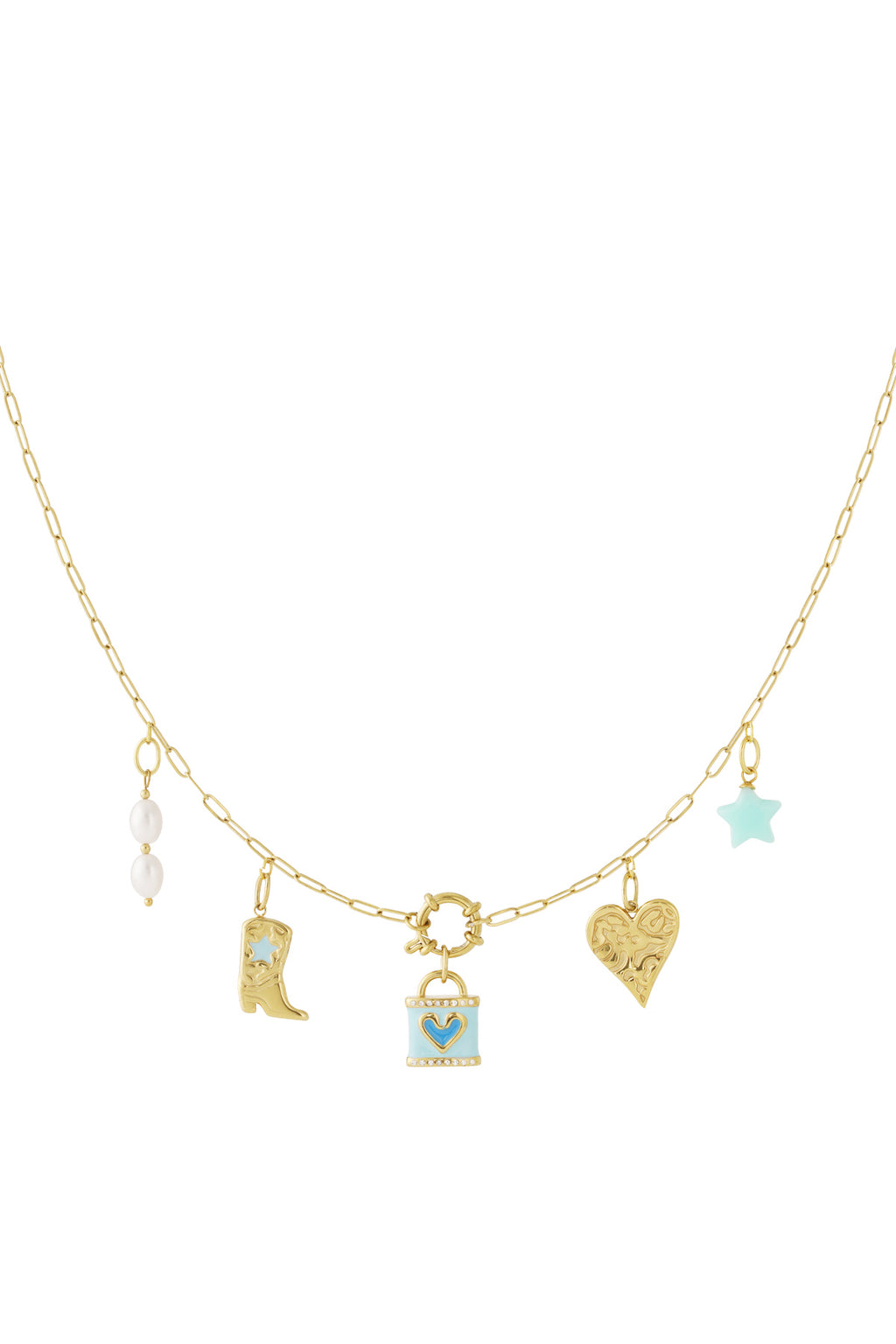 Collana fai da te con cuore blu