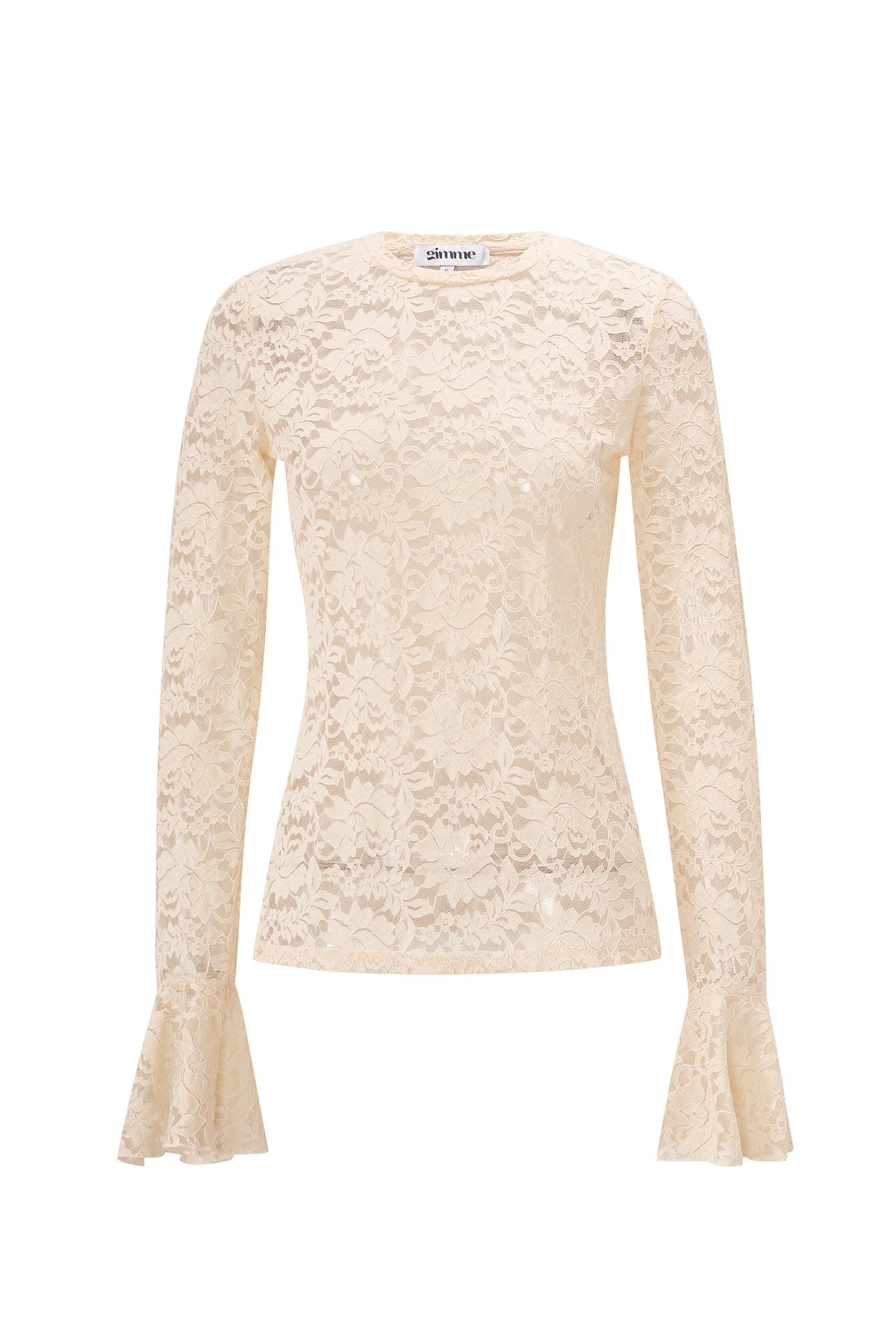 Tessuto Poliestere Maglie Lunghe Top Elegante Pannello di Pizzo