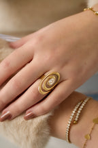 Anelli in acciaio inossidabile con pietre preziose, linee Daily Daily Simple Series, gioielli da donna