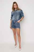 Pantaloncini in denim con strass