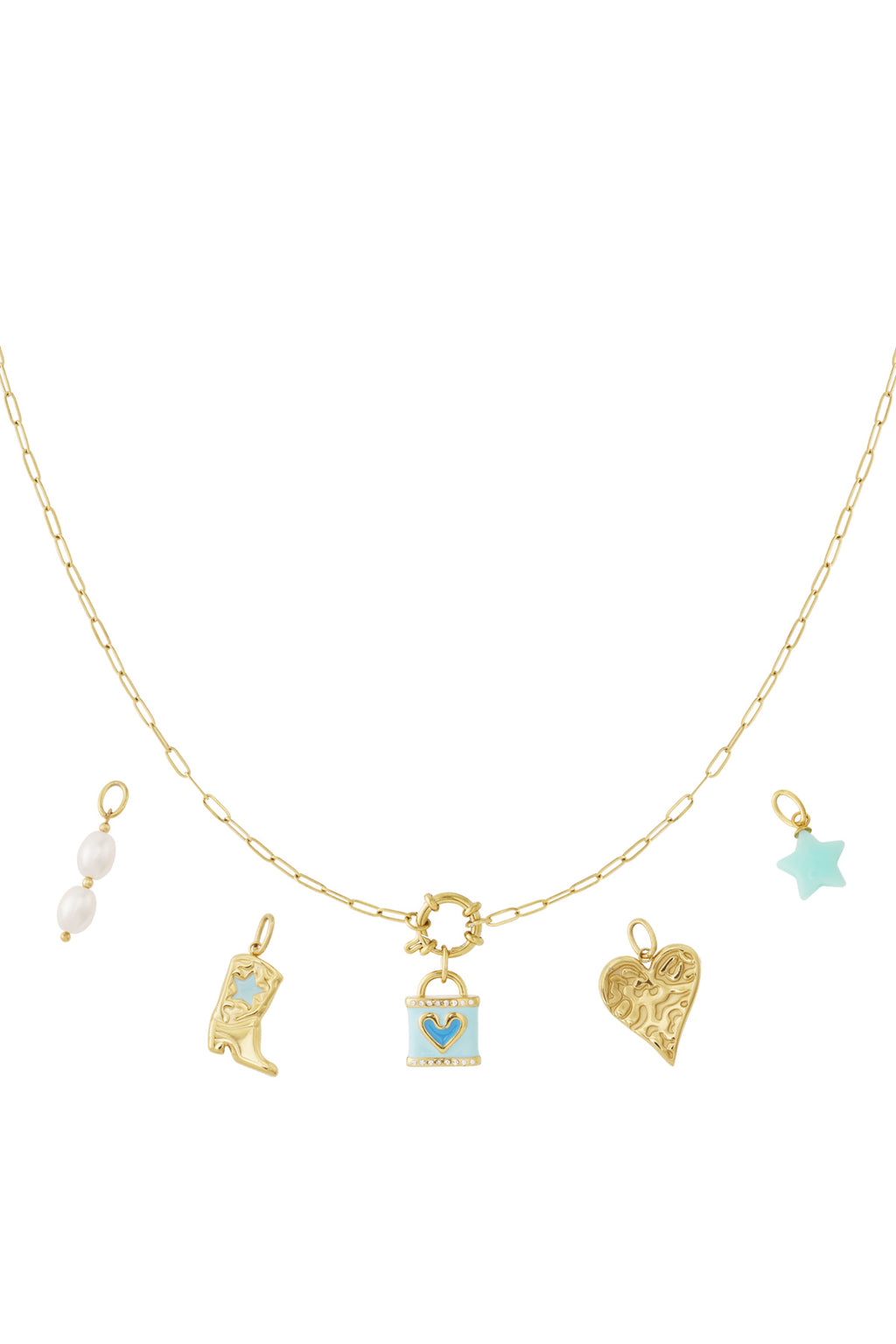 Collana fai da te con cuore blu