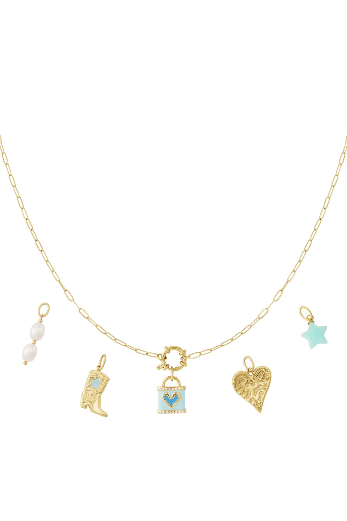 Collana fai da te con cuore blu