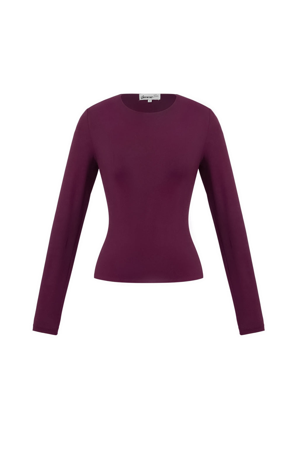 Maglia in Nylon Intrecciato Donna Maniche Lunghe Base Colore Puro