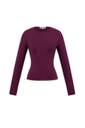 Maglia in Nylon Intrecciato Donna Maniche Lunghe Base Colore Puro