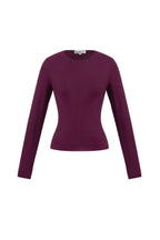 Maglia in Nylon Intrecciato Donna Maniche Lunghe Base Colore Puro