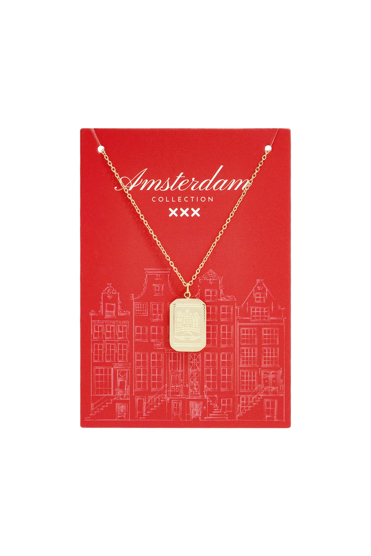 Catena di case sui canali di Amsterdam