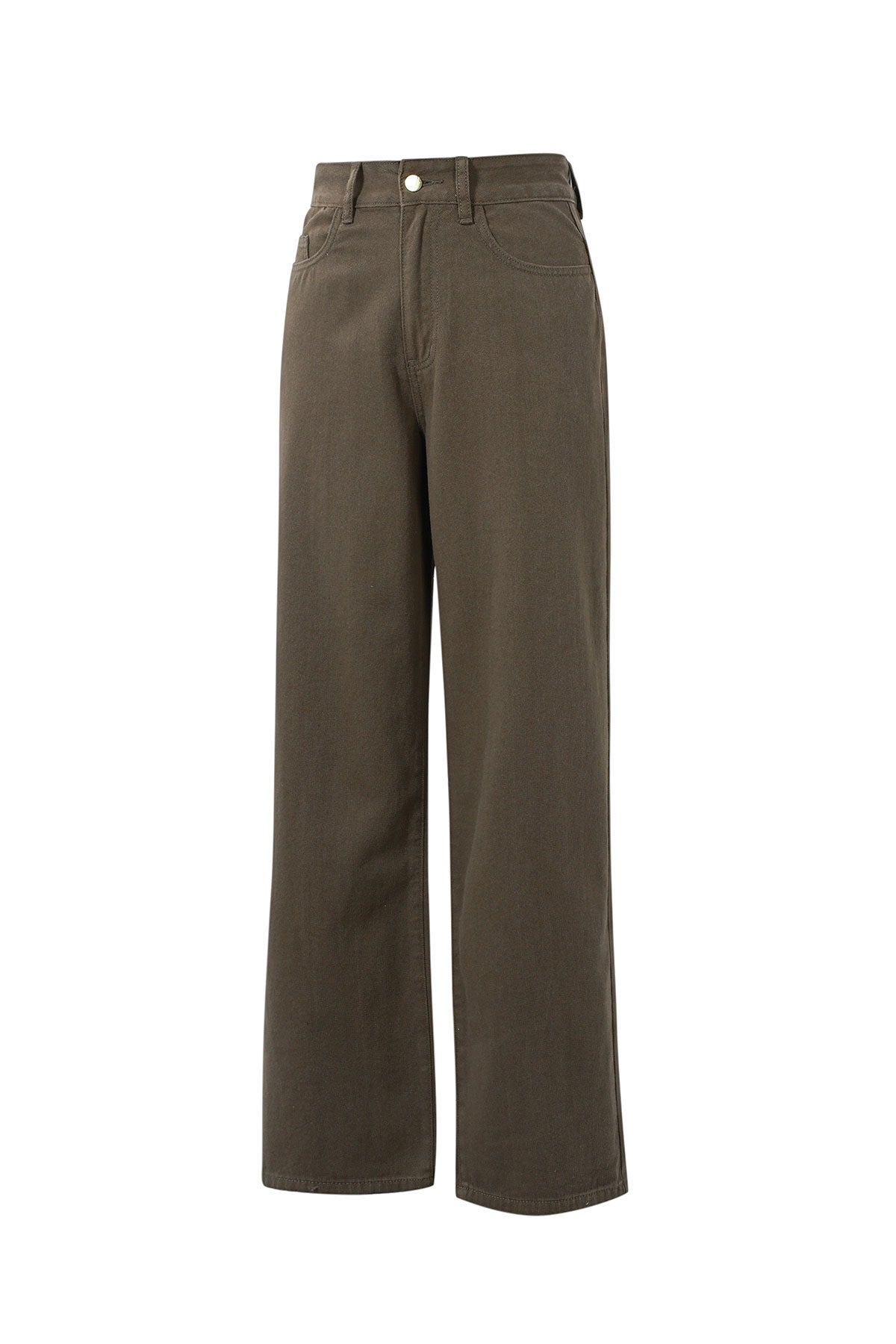 Cotone Tessuto Pantaloni Dritti Donna Casual Colore Puro