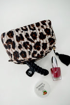 Borse per il trucco con stampa leopardata, accessori quotidiani in poliestere