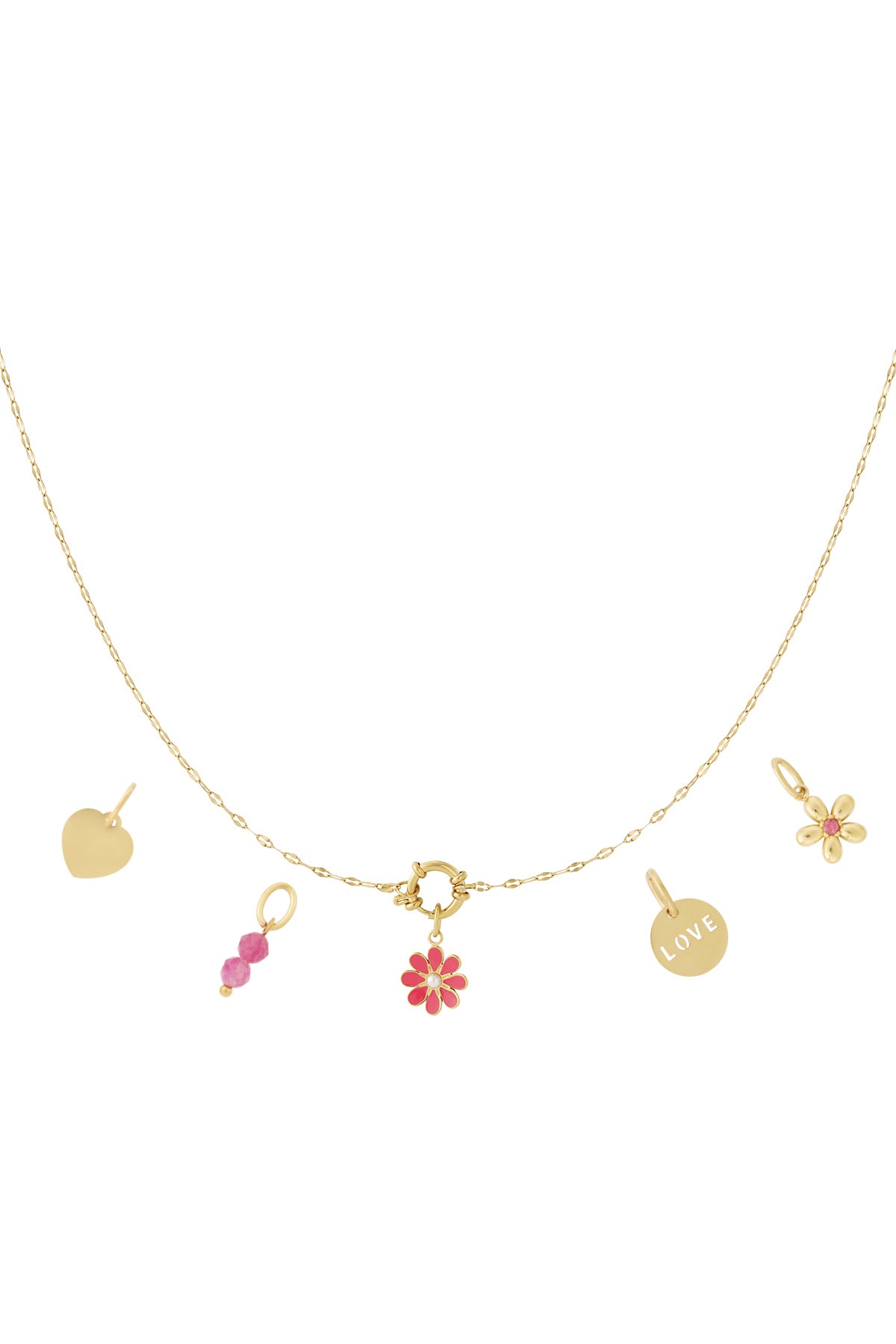 Collana fai da te con fiori rossi