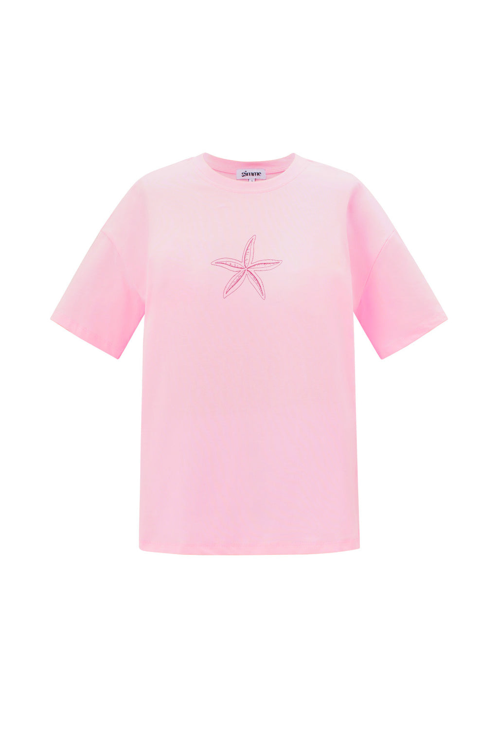 Cotone Maglietta Donna Casual Ricamo Stella Marina