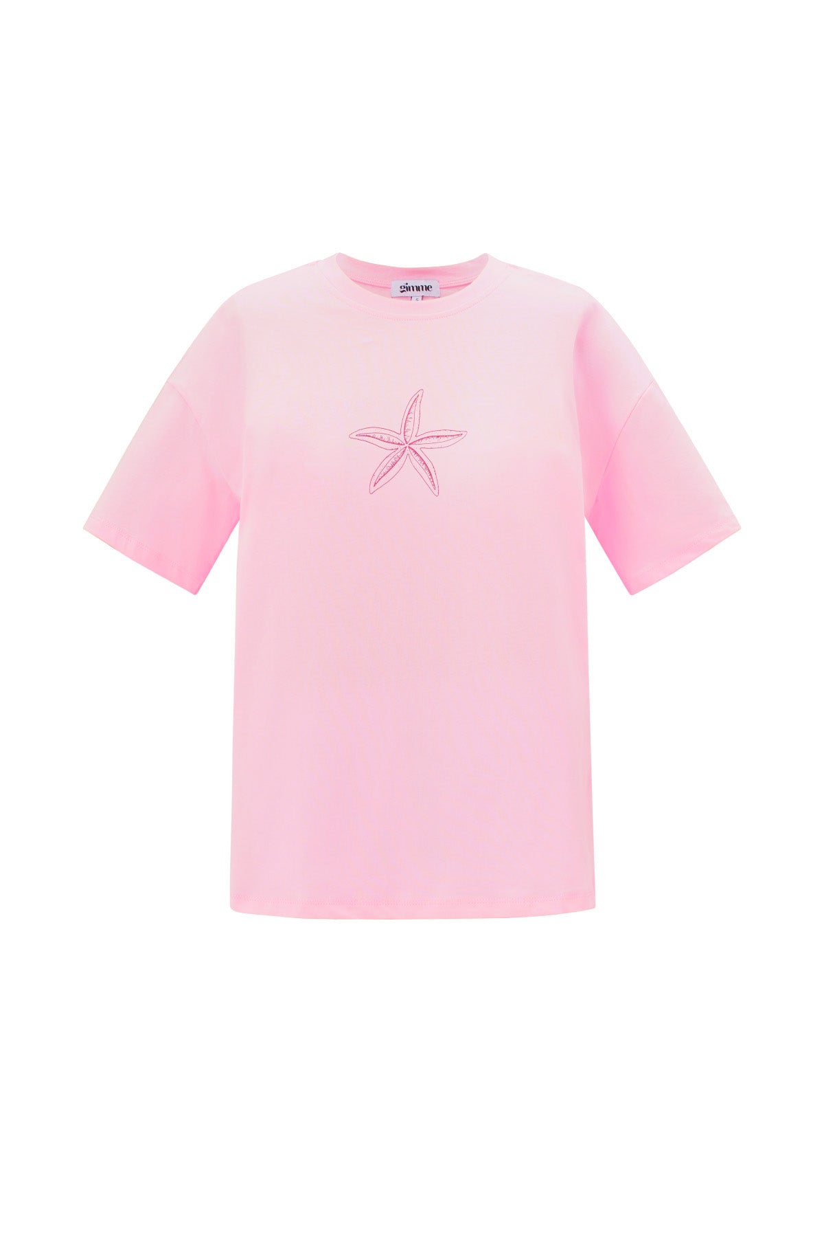 Cotone Maglietta Donna Casual Ricamo Stella Marina