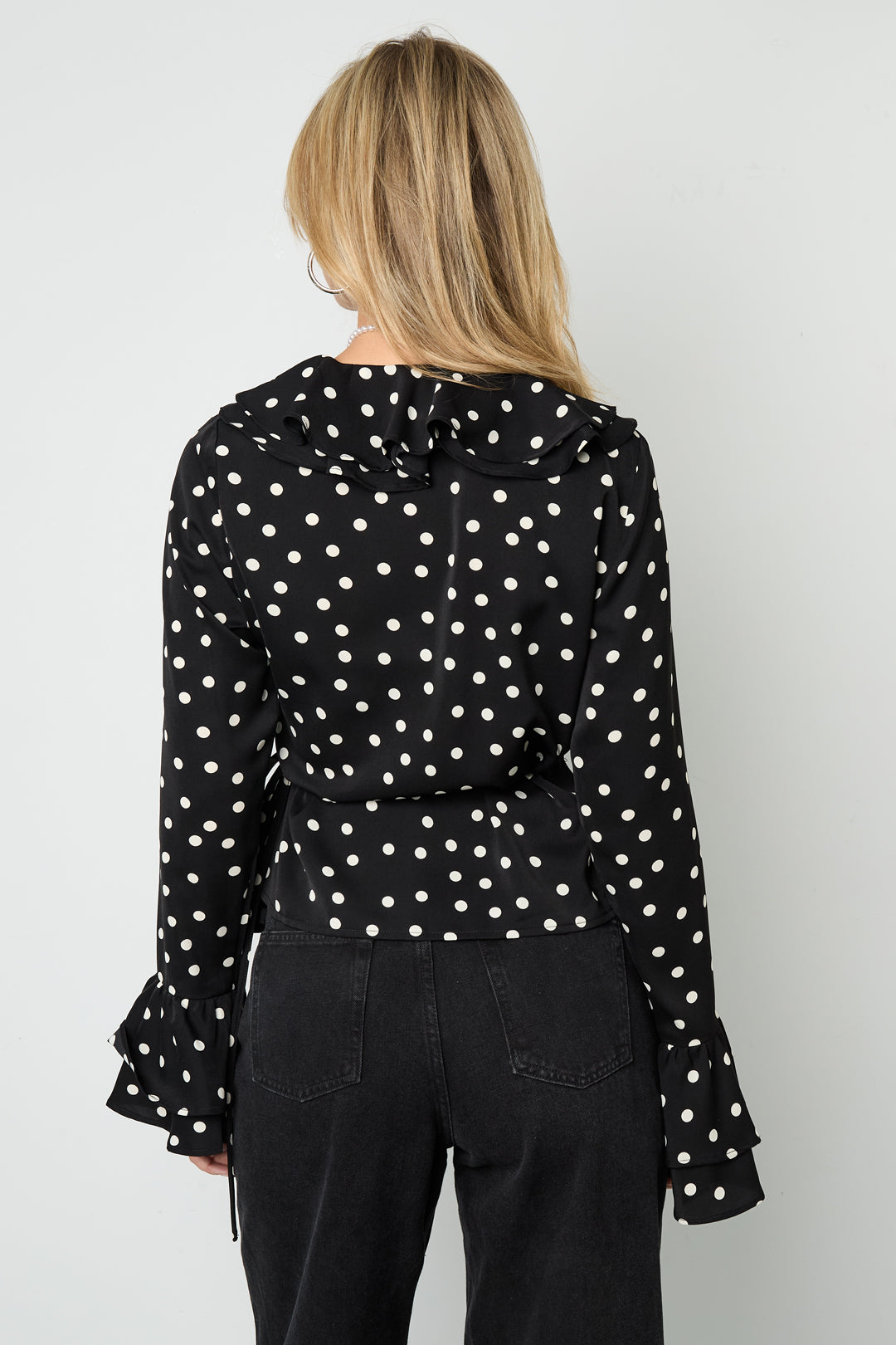 Camicia Donna in Fibra di Poliestere Tessuta Elegante a Puntini