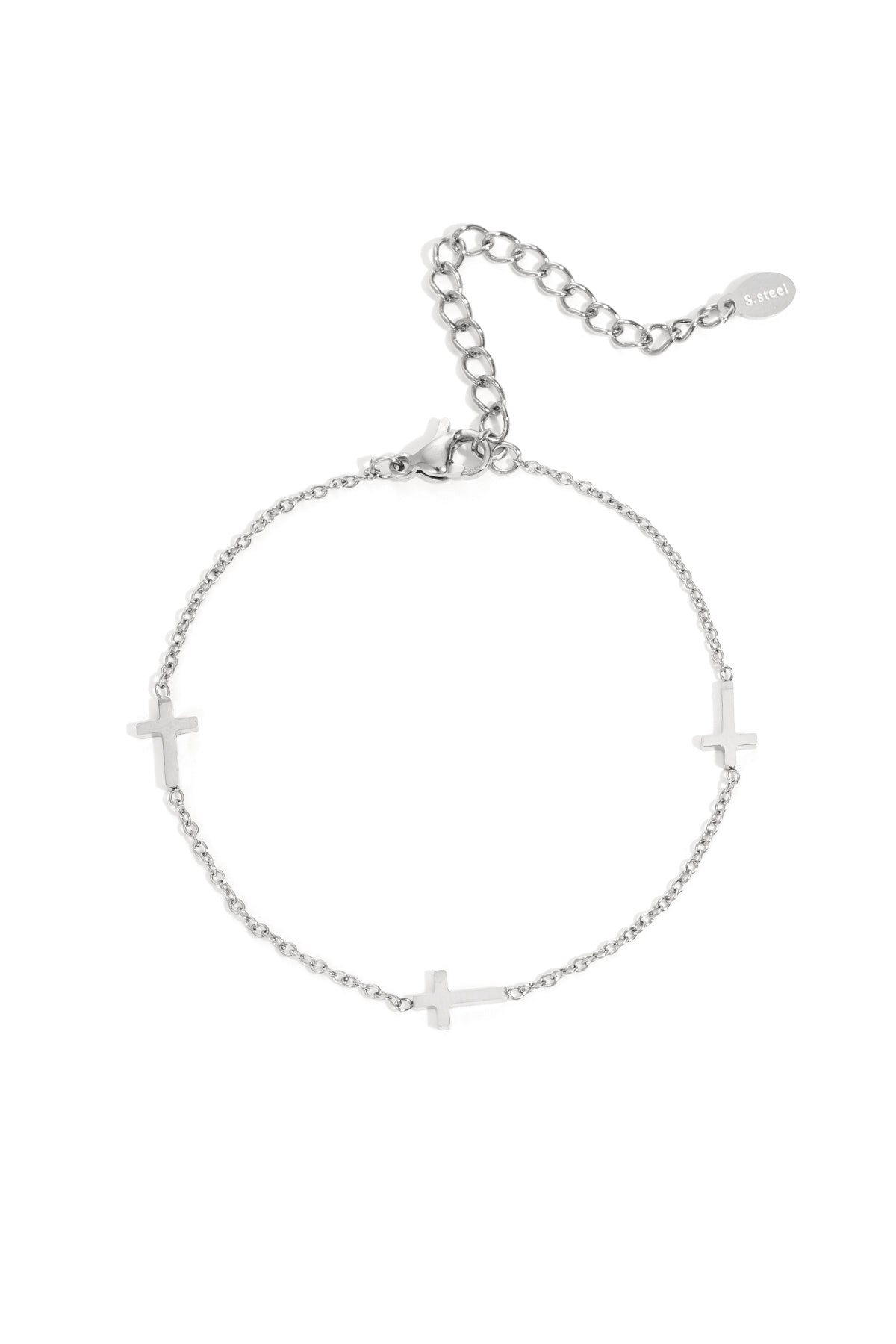 Braccialetti a catena in acciaio inossidabile con croce, casual, quotidiani, semplici, gioielli da donna