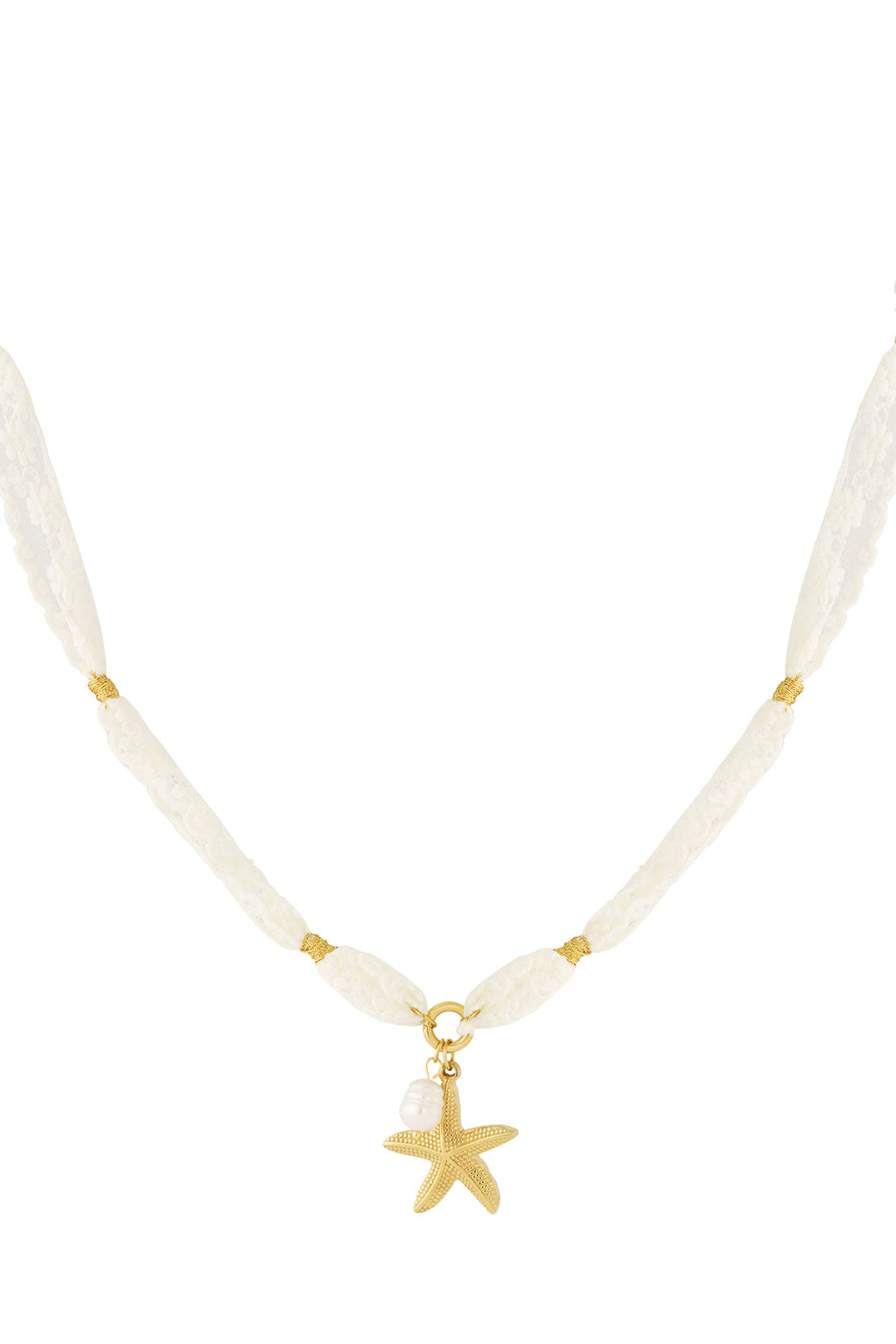 Collana con stella marina e perle