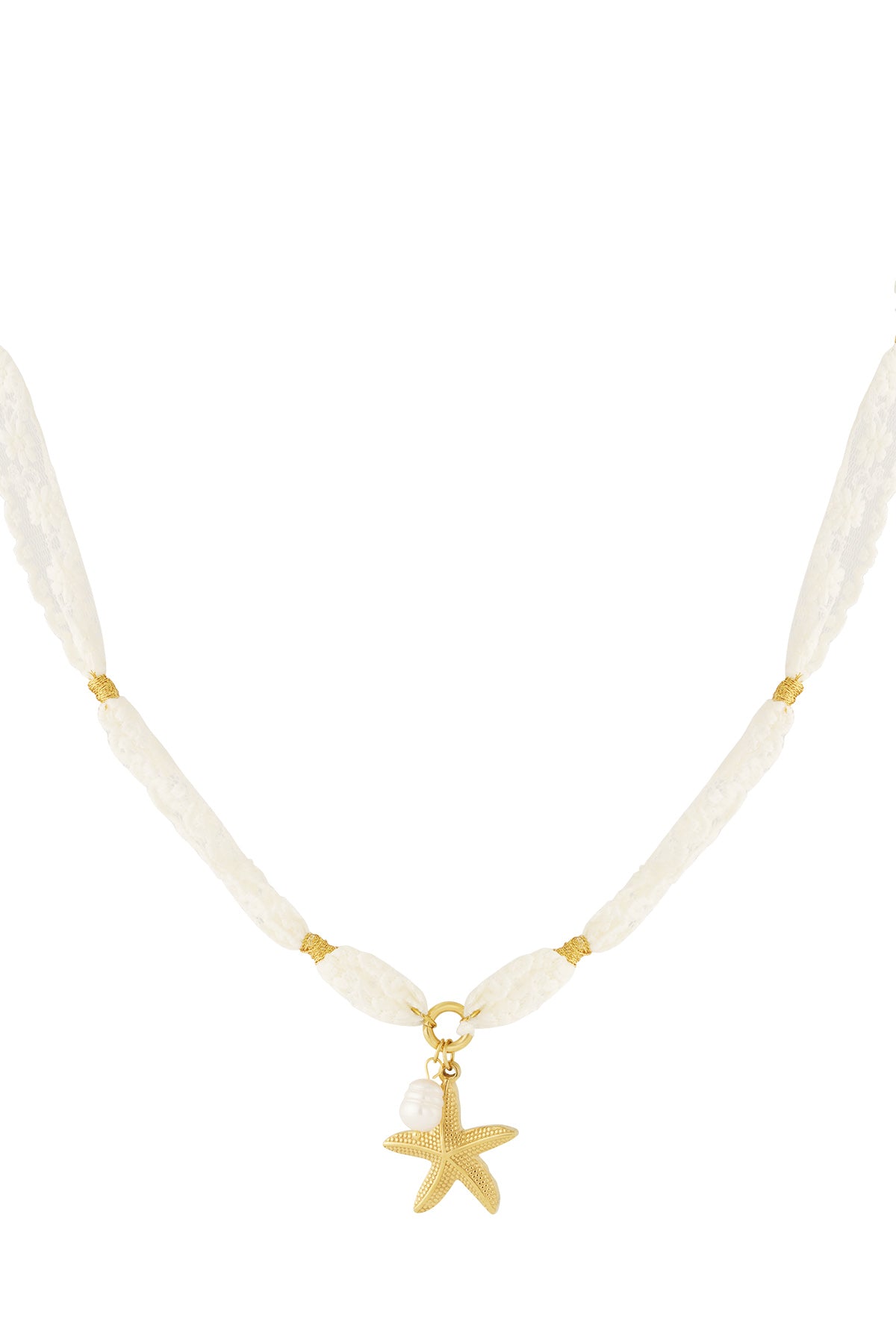Collana con stella marina e perle