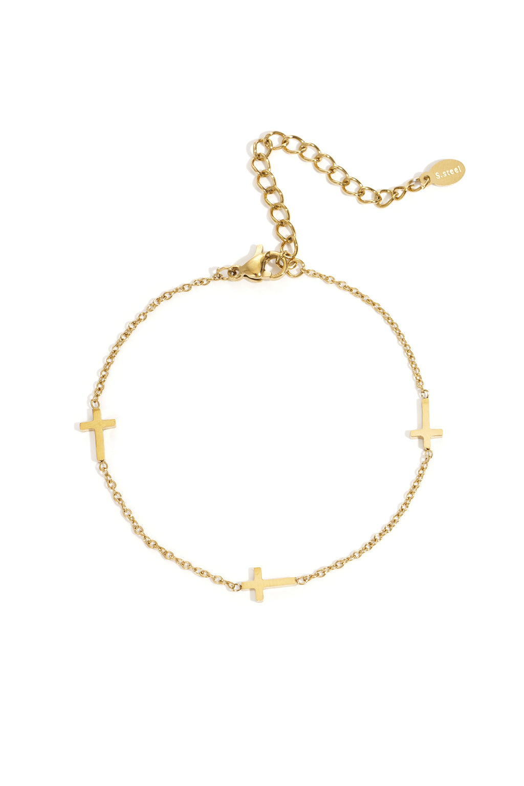 Braccialetti a catena in acciaio inossidabile con croce, casual, quotidiani, semplici, gioielli da donna