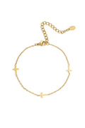 Braccialetti a catena in acciaio inossidabile con croce, casual, quotidiani, semplici, gioielli da donna