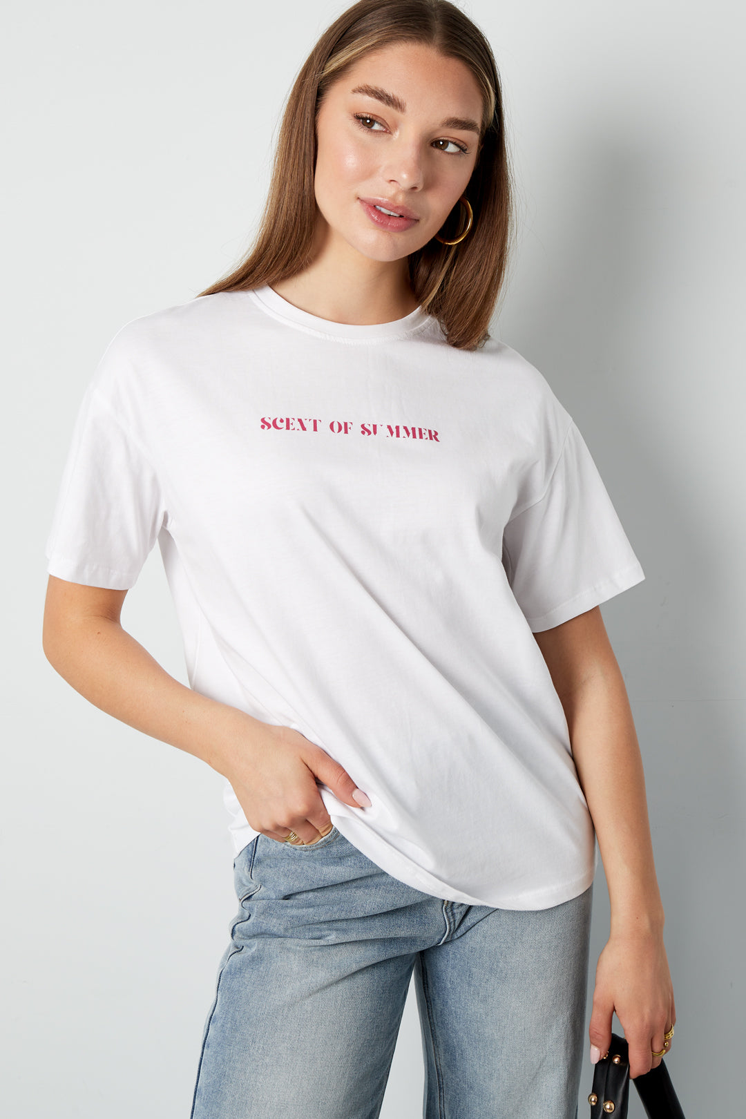 Cotone Maglietta Donna Casual Lettere