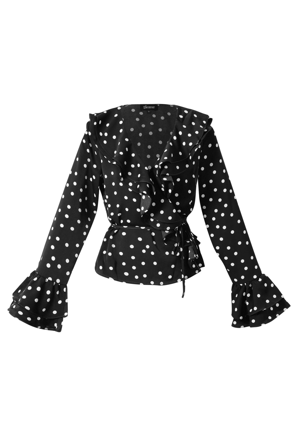 Camicia Donna in Fibra di Poliestere Tessuta Elegante a Puntini