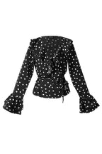 Camicia Donna in Fibra di Poliestere Tessuta Elegante a Puntini