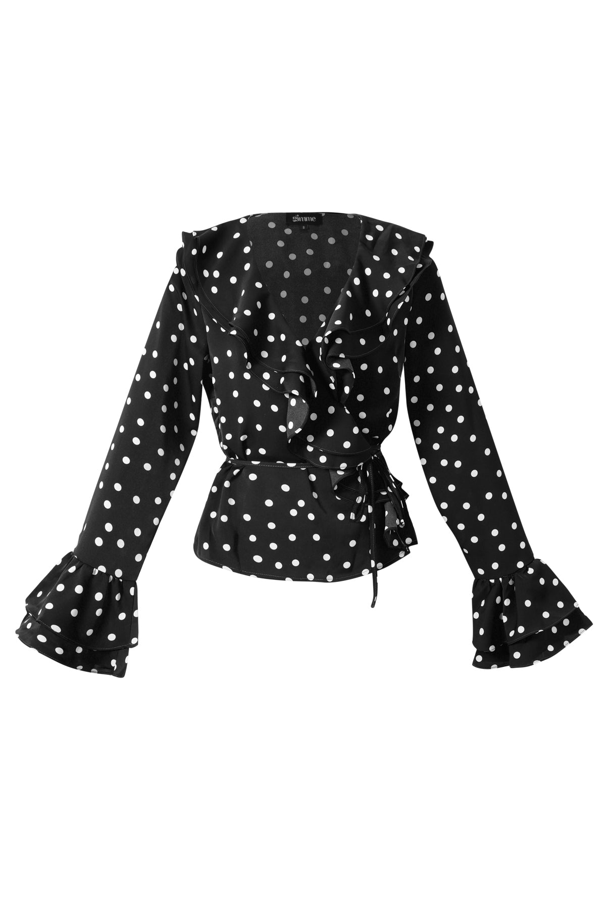 Camicia Donna in Fibra di Poliestere Tessuta Elegante a Puntini