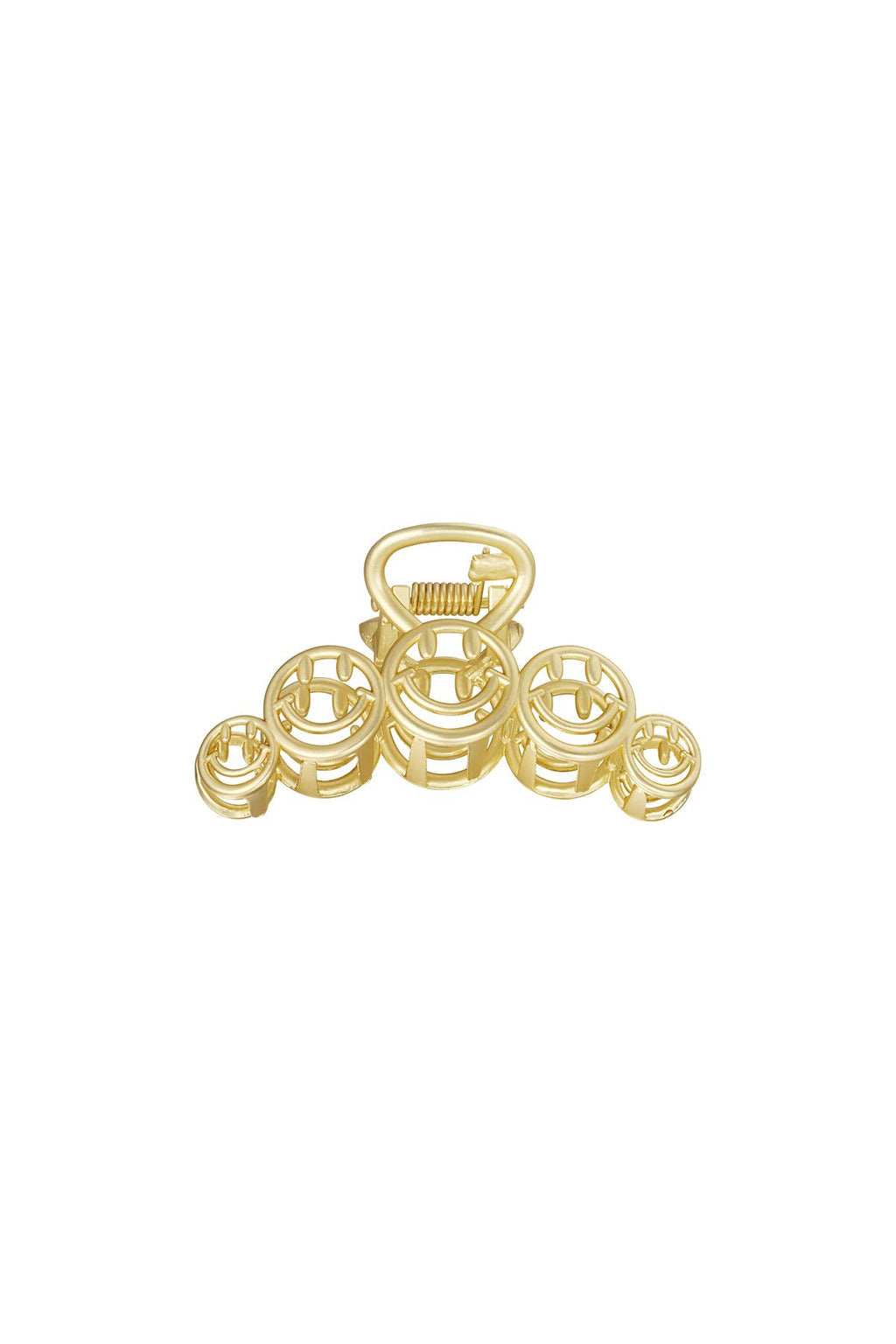 Fermaglio per capelli grande in metallo Smiley Vintage gold