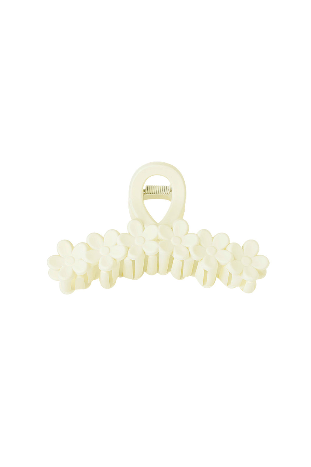 Fermacapelli fiori in fila - crema Plastica