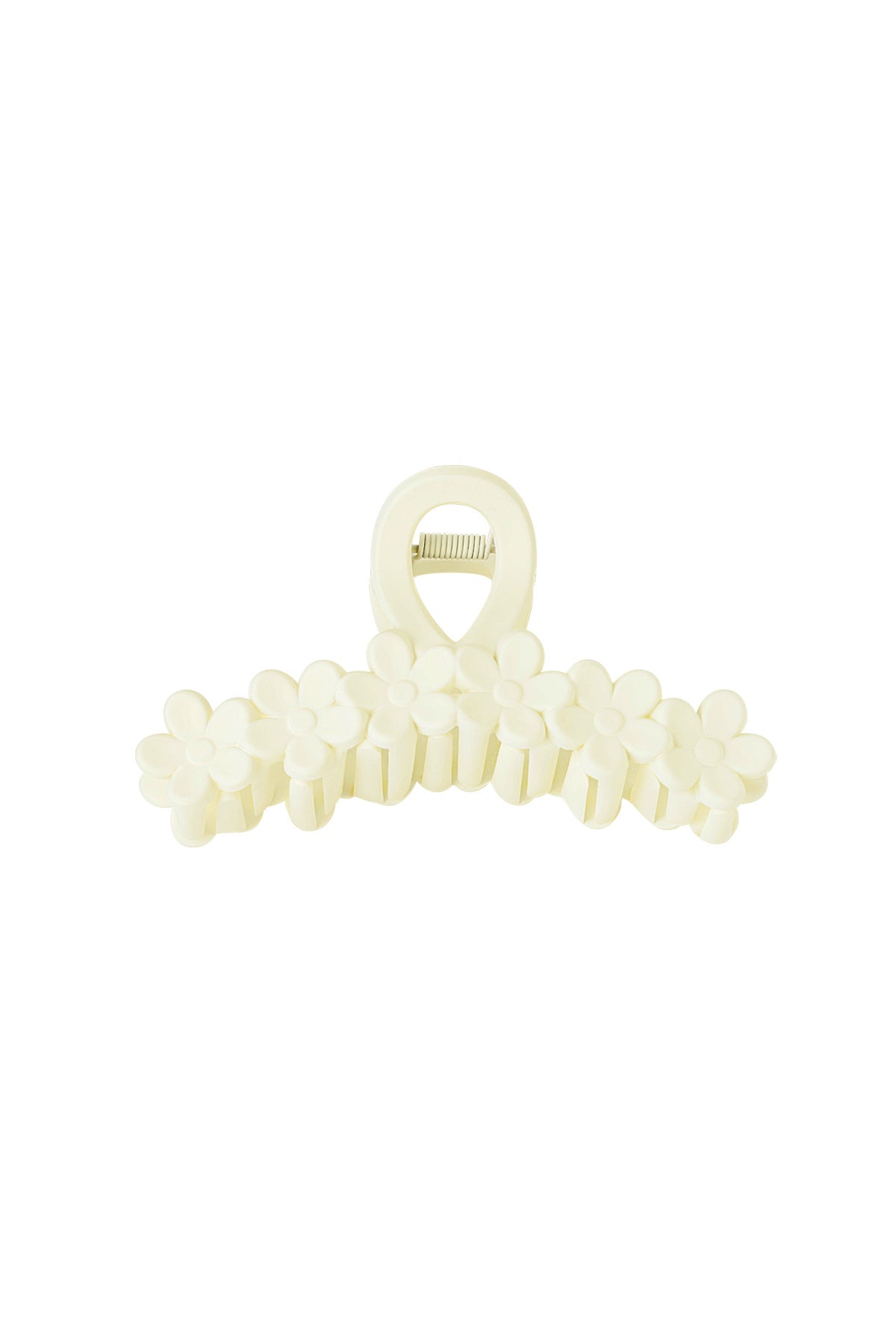 Fermacapelli fiori in fila - crema Plastica