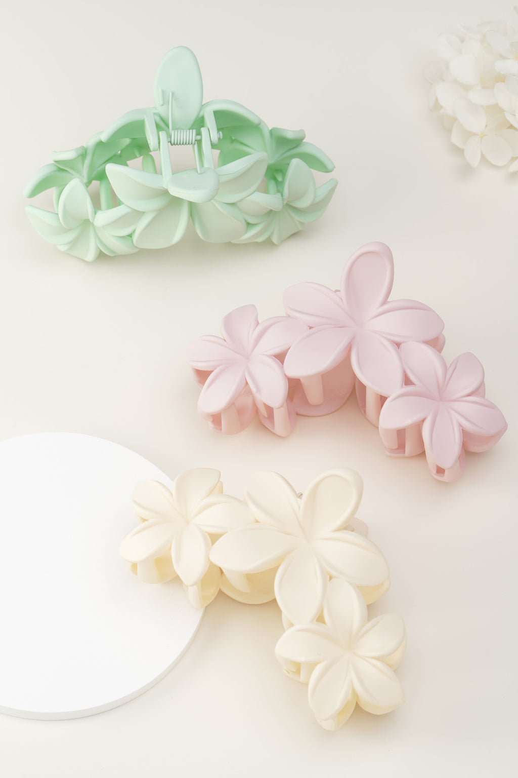 fermaglio per capelli con fiori grandi - rosa zucchero filato