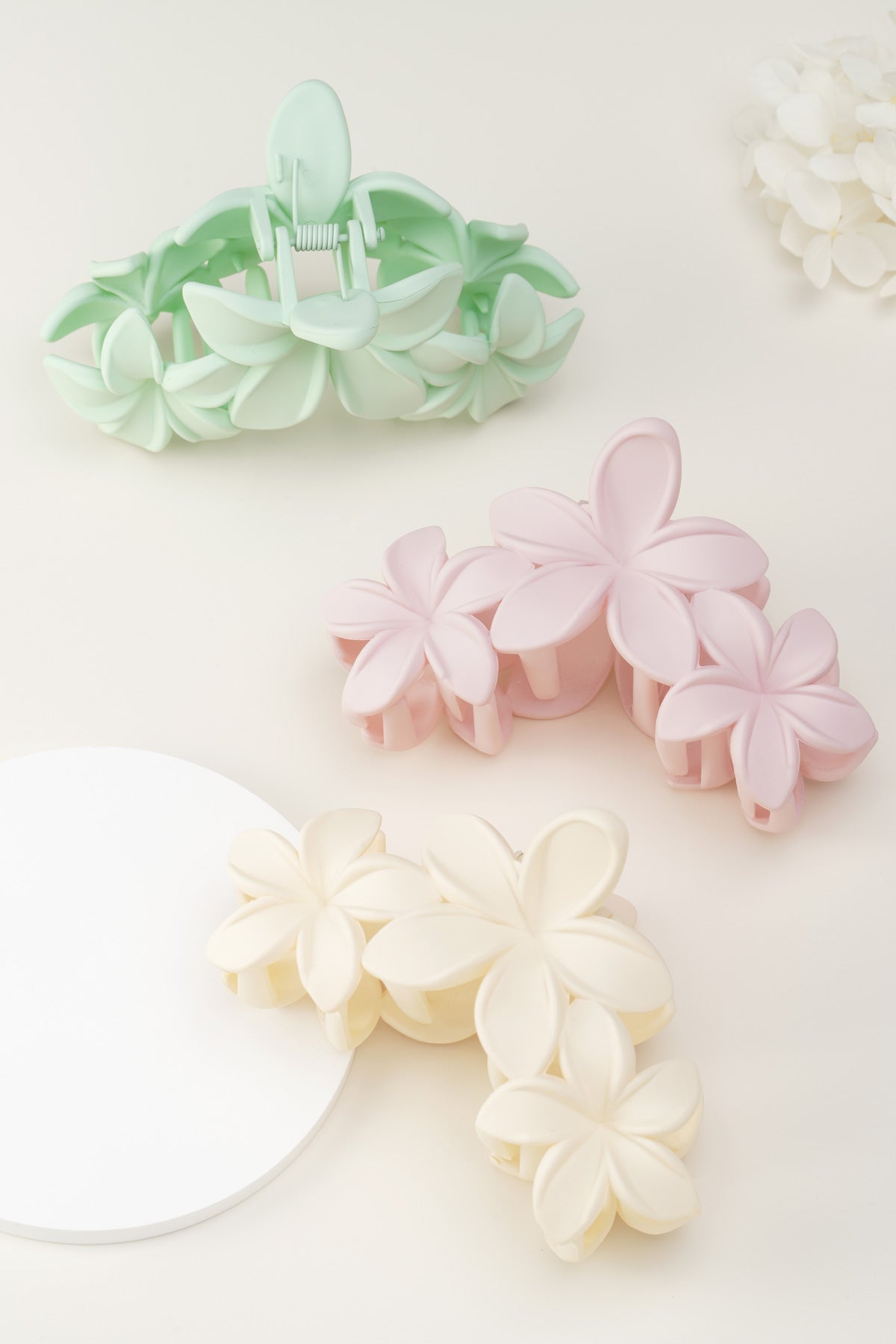 fermaglio per capelli con fiori grandi - rosa zucchero filato