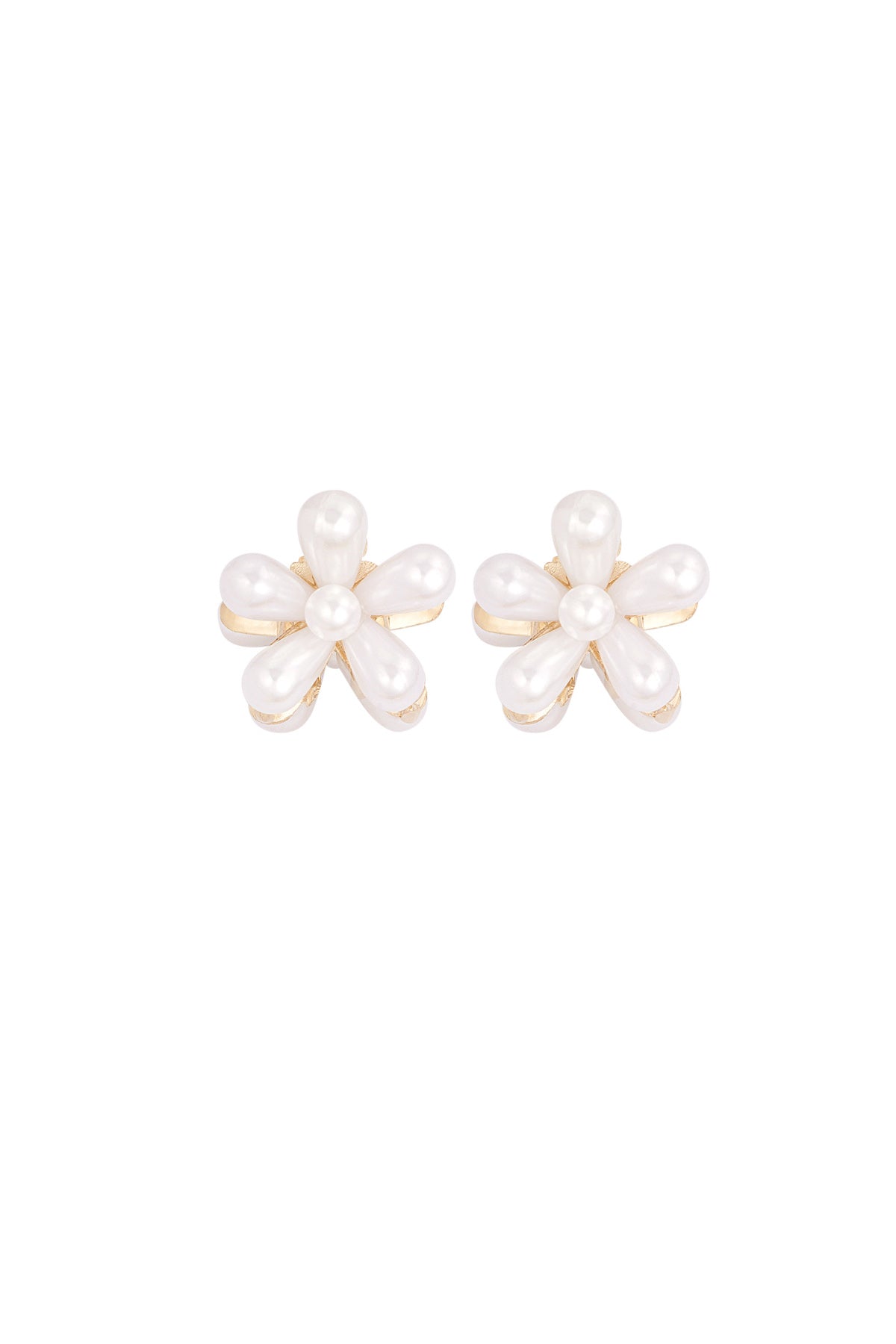 Fermaglio per capelli con fiore di perla - Colore oro bianco
