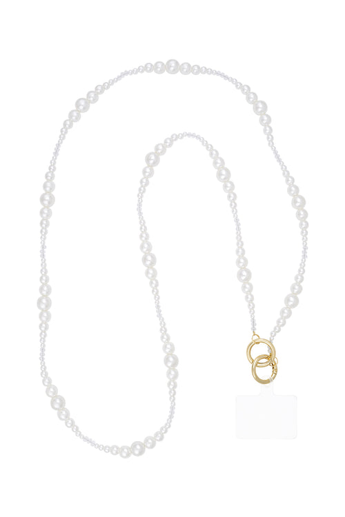 Adorazione di perle del cavo del telefono - Colore oro bianco