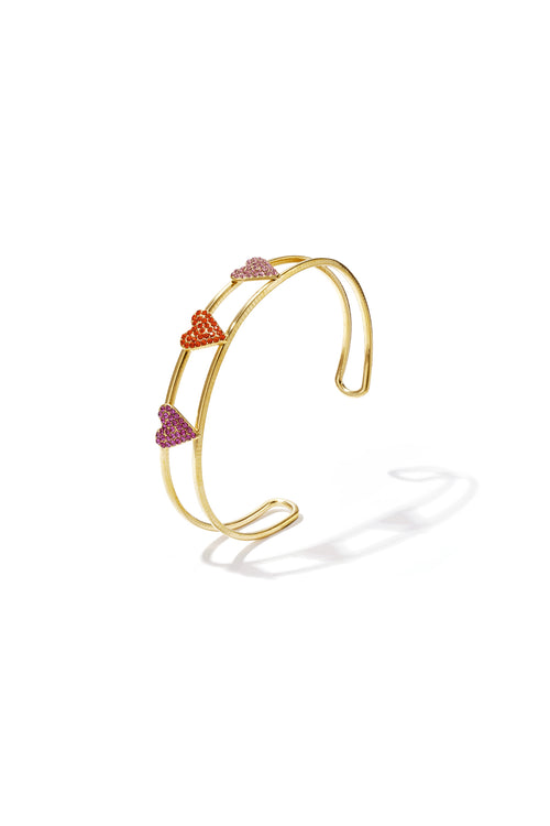 Bracciale con cuori di strass