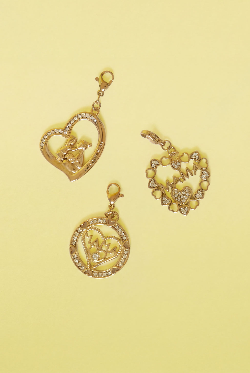 Ciondolo per gioielli "mamma" a forma di cuore con strass fai da te