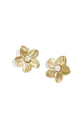 Orecchini a bottone in acciaio inossidabile con fiore, casual, semplici, da donna