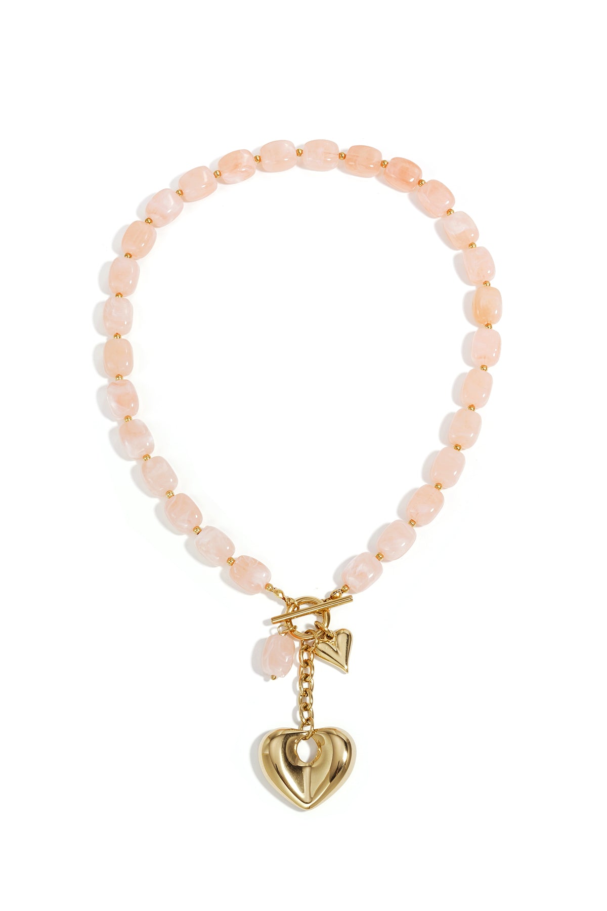 Collana di perline Squoval con cuore pendente