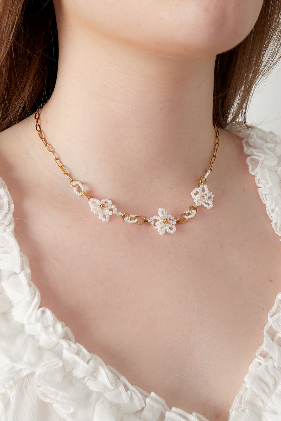 Catena a maglie floreali Ketting