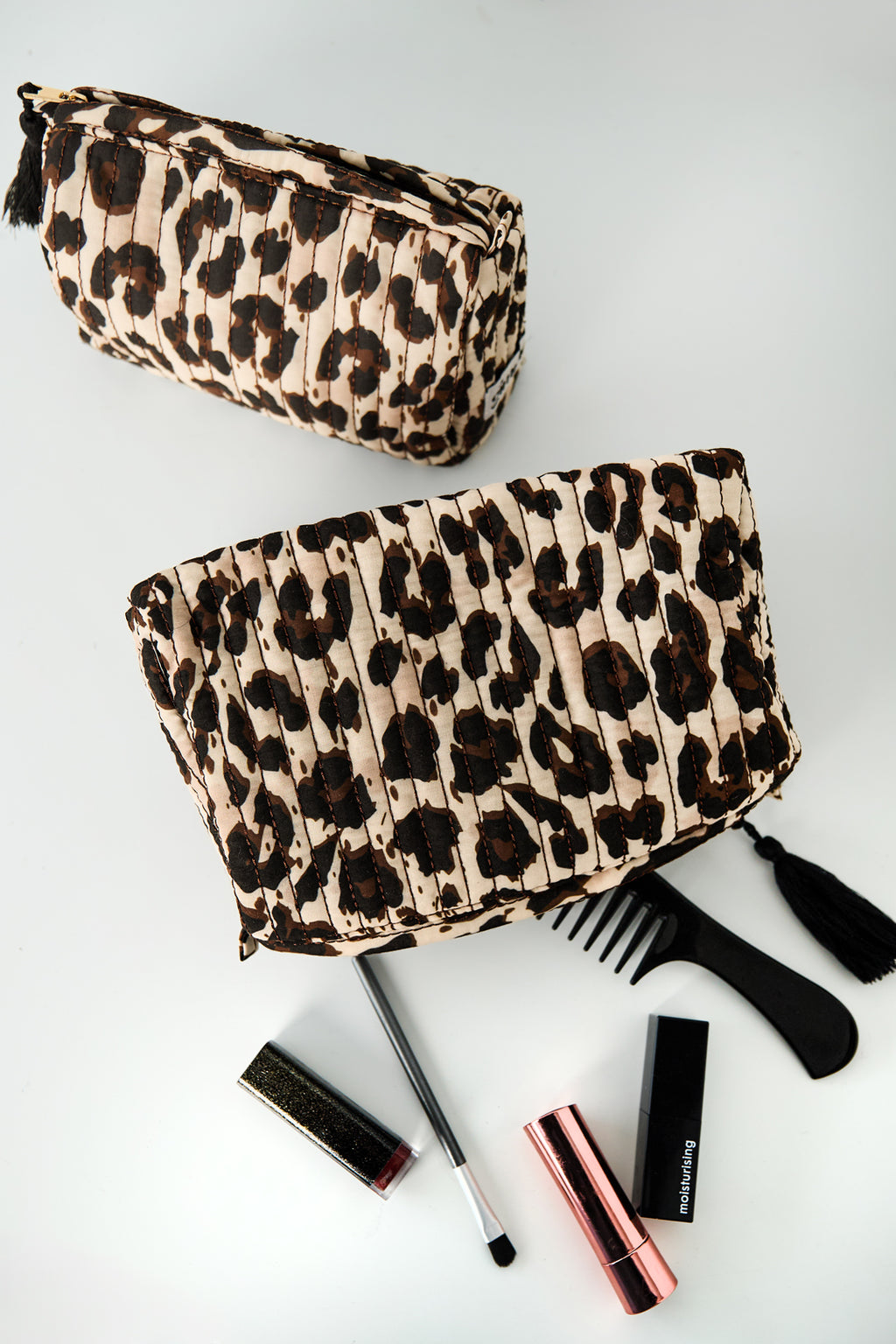 Borse per il trucco con stampa leopardata, accessori quotidiani in poliestere