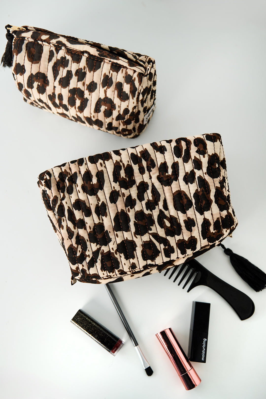 Borse per il trucco con stampa leopardata, accessori quotidiani in poliestere