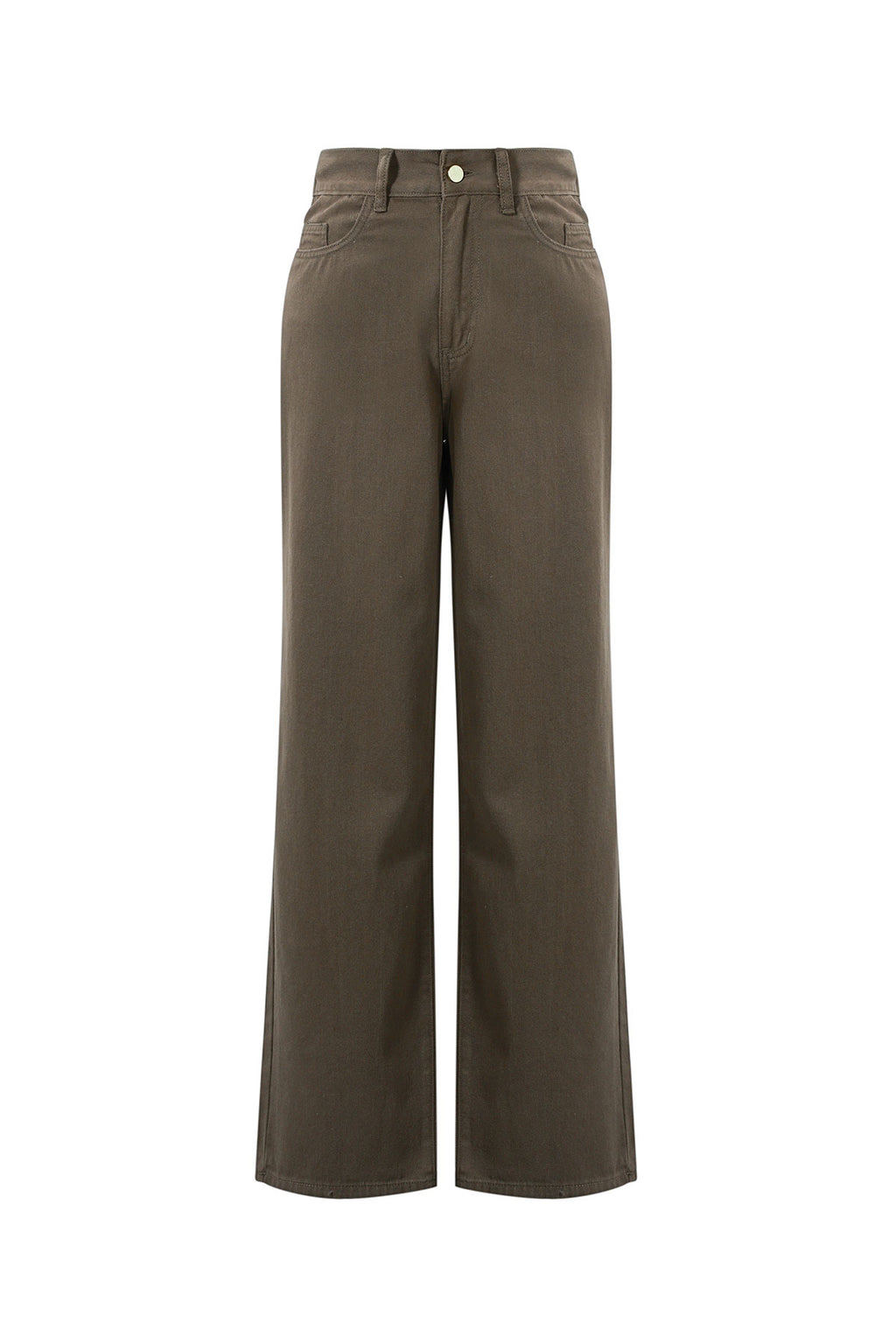 Cotone Tessuto Pantaloni Dritti Donna Casual Colore Puro