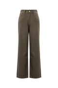 Cotone Tessuto Pantaloni Dritti Donna Casual Colore Puro