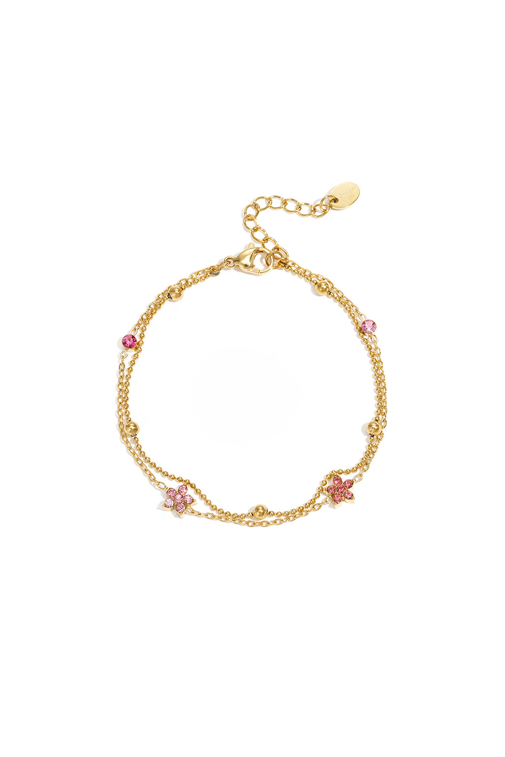 Bracciale con pietre colorate e fiori