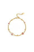 Bracciale con pietre colorate e fiori