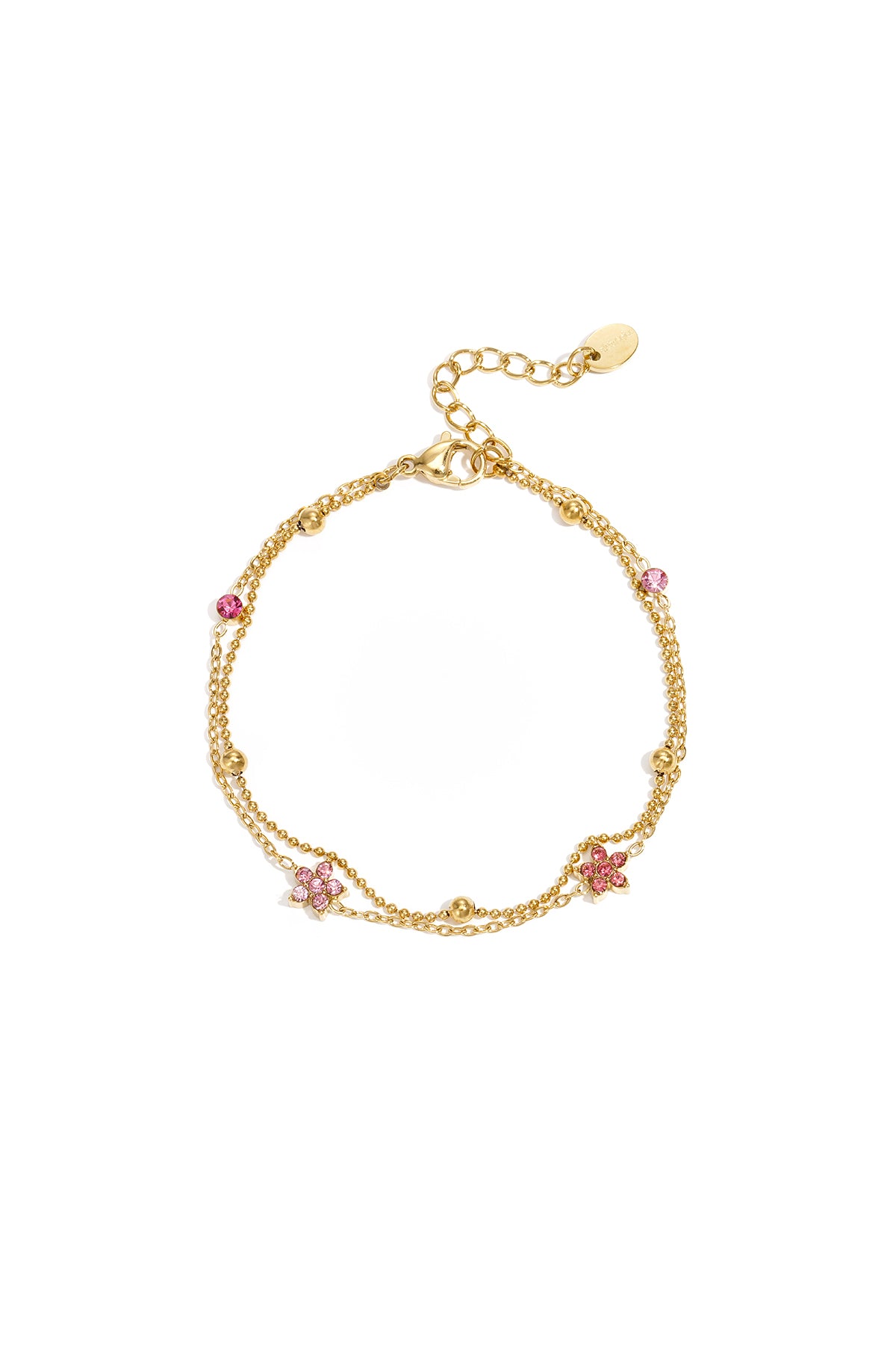 Bracciale con pietre colorate e fiori